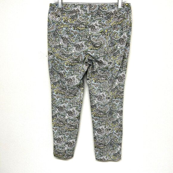 Ann Taylor Carnegie Crop Pants Stretch Paisley Floral 4 Multicolor Casual Boho - Picture 2 of 9